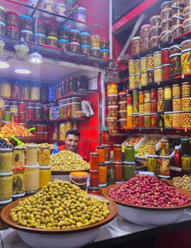 olives market and all the different marinades