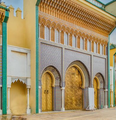 Golden doors of the Royal Palace (Dar el Makhzen) in Fes , Morocco